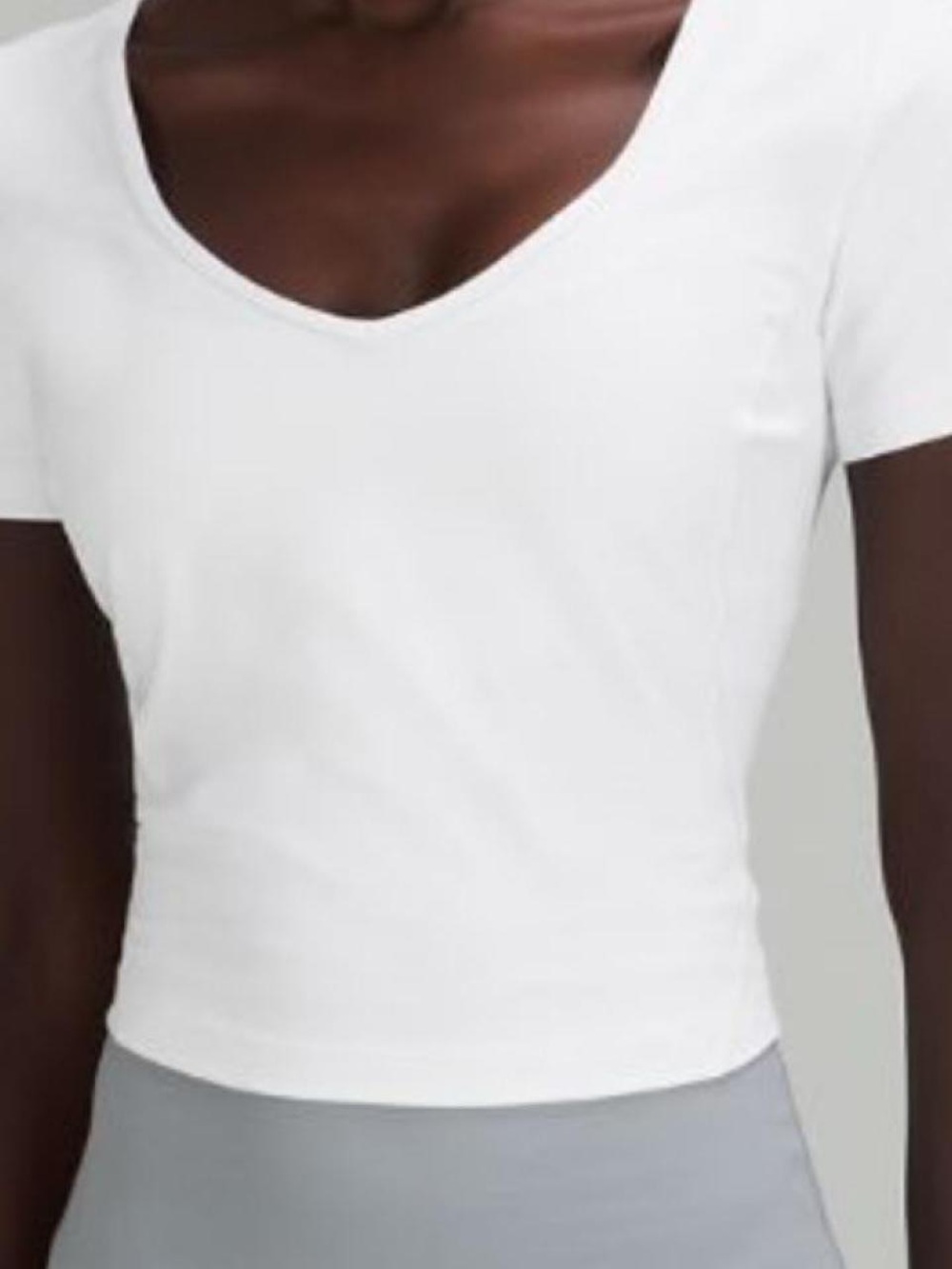 lululemon athletica White V-Neck Crop Top